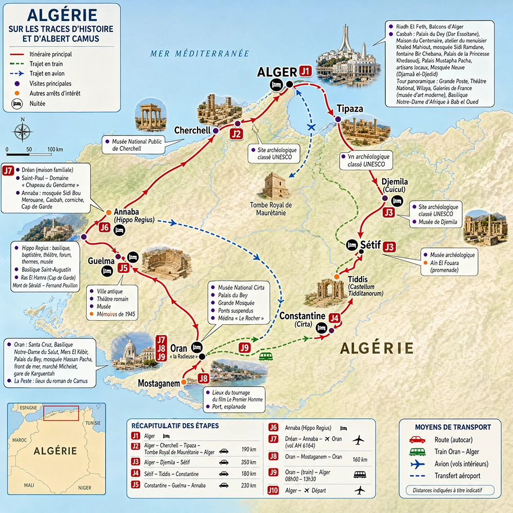 circuit en algerie autou d'Albert Camus