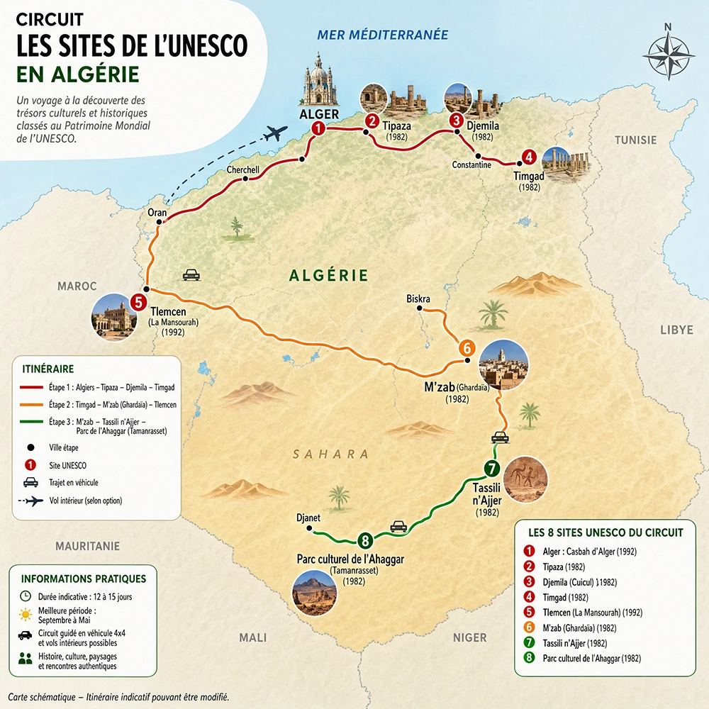 circuit en algerie les sites de l'unesco