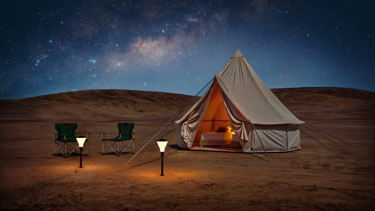 Tentes du campement fixe à Djanet, Tassili n'Ajjer, Algérie